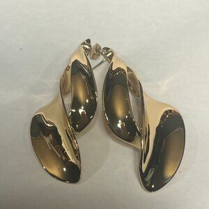 Zara Gold Tone Sculptural Statement Earrings